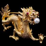 PEARL DRAGON BROOCH