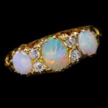 NO RESERVE, OPAL AND DIAMOND DRESS RING