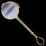 NO RESERVE, ANTIQUE ENAMEL LORGNETTE