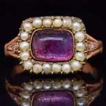 NO RESERVE, ANTIQUE AMETHYST PEARL AND DIAMOND RING