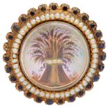 NO RESERVE, GEORGIAN MOTHER OF PEARL SHEAF OF WHEAT BROOCH