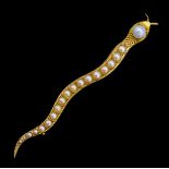 NO RESERVE, PEARL SNAKE BROOCH