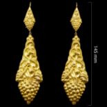 IMPRESSIVE PAIR OF LARGE AND LONG DROP EARRINGS