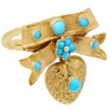 NO RESERVE, ANTIQUE TURQUOISE KNOTTED BOW DROP RING