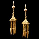 NO RESERVE, PAIR OF VICTORIAN TASSLE DROP EARRINGS