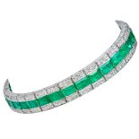 ART-DECO EMERALD AND DIAMOND BRACELET, ca. 1925