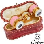 CARTIER, RARE PAIR OF ENAMEL OPERA GLASSES