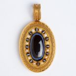 VICTORIAN ONYX AND PEARL LOCKET PENDANT