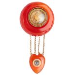 GEORGIAN CARNELIAN DROP BROOCH