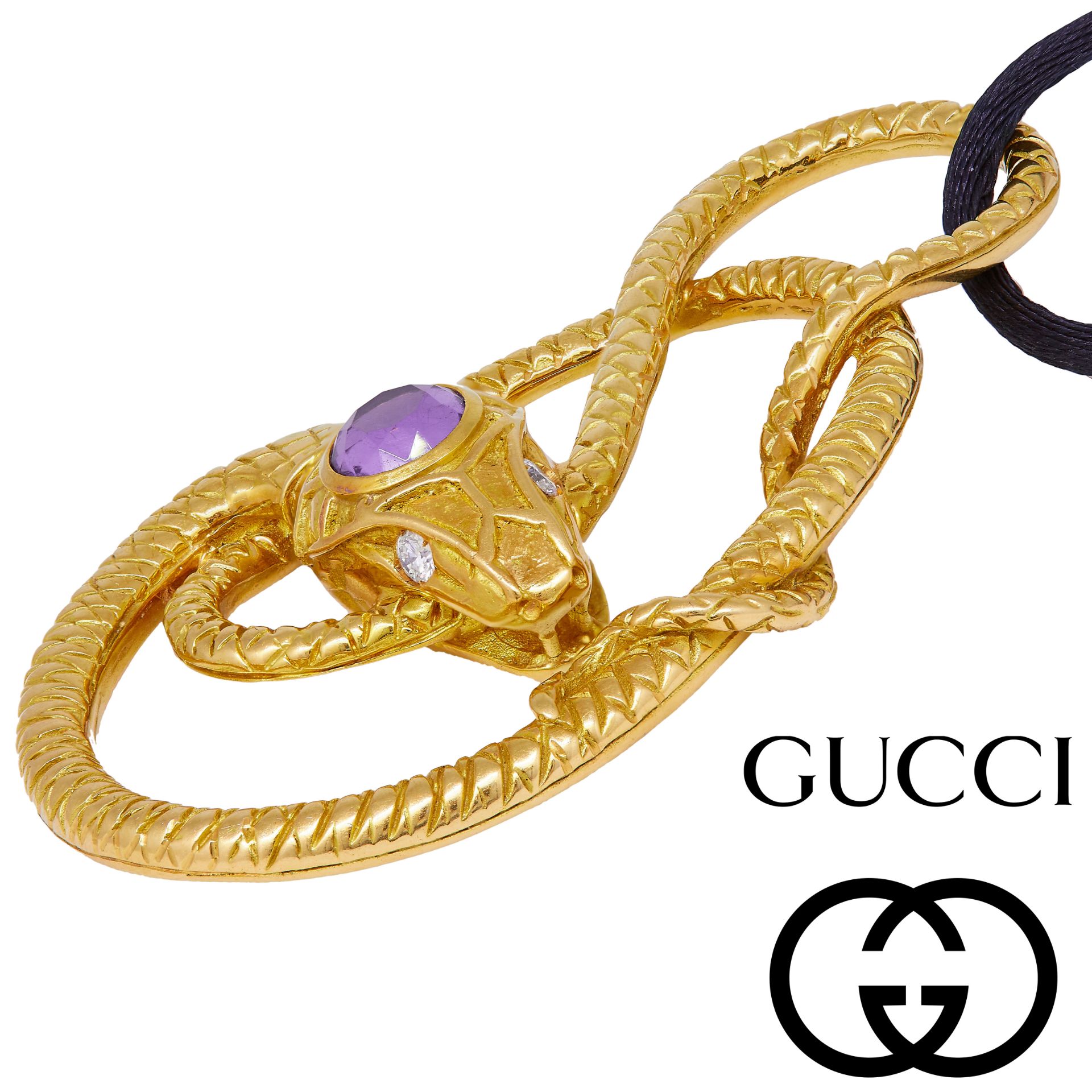 GUCCI, CURLED SNAKE PENDANT