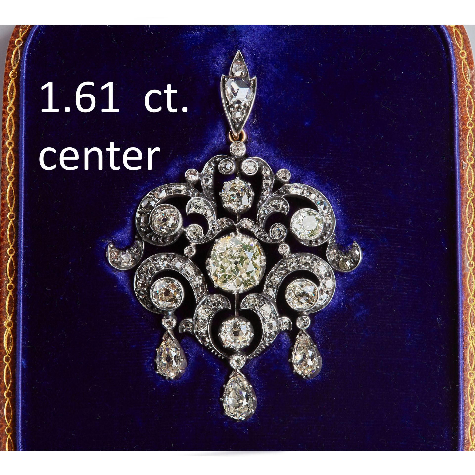 IMPORTANT ANTIQUE DIAMOND DROP PENDANT/BROOCH