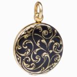 VICTORIAN GOLD AND ENAMEL LOCKET PENDANT