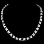 RARE GEORGIAN BLACK DOT PASTE RIVIERE NECKLACE