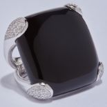 GAVELLO, ONYX AND DIAMOND RING