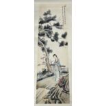 CHINA, SCROLL PAINTING 'WOMAN PLAYING AN INSTRUMENT'