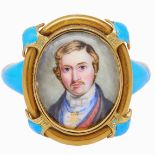 VICTORIAN ENAMEL PORTRAIT RING