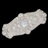 EDWARDIAN DIAMOND AND MOONSTONE PENDANT/BROOCH