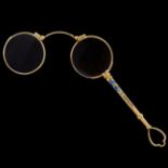 ANTIQUE ENAMEL LORGNETTE