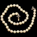 PEARL AND DIAMOND NECKLACE