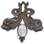 BLACK, STARR & GORHAM, MOONSTONE DOLPHIN BROOCH