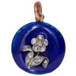 ANTIQUE ENAMEL AND DIAMOND LOCKET PENDANT