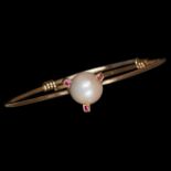 PEARL AND RUBY BANGLE