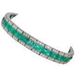 IMPORTANT ART-DECO EMERALD AND DIAMOND BRACELET