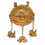 CHINESE IMPERIAL GUARDIAN FOO DOG DIAMOND PENDANT