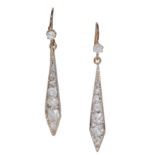 PAIR OF DIAMOND DROP EARRINGS