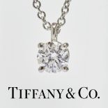 TIFFANY & CO, SINGLE STONE DIAMOND PENDANT NECKLACE