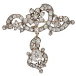 ANTIQUE DIAMOND DROP BROOCH