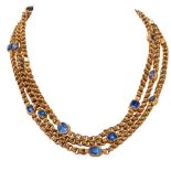 IMPORTANT CERTIFICATED CEYLON SAPPHIRE LONGCHAIN NECKLACE