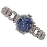 SAPPHIRE AND DIAMOND BRACELET WATCH