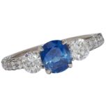 SAPPHIRE AND DIAMOND DRESS RING