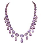 ANTIQUE AMETHYST DROP NECKLACE