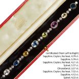 IMPORTANT AND MAGNIFICENT MULTI GEMSTONE AND DIAMOND LINK BRACELET