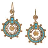 PAIR OF VICTORIAN TURQUOISE DROP EARRINGS