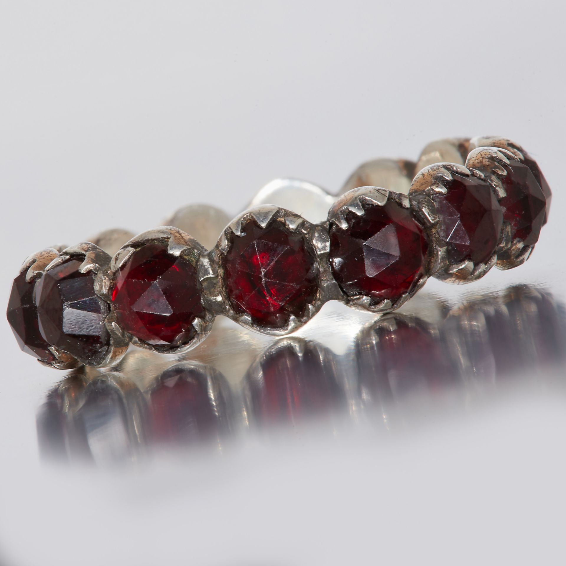 NO RESERVE, GARNET ETERNITY RING