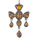 RARE EARLY GEORGIAN, 18TH CENTURY CITRINE ST. ESPRIT PENDANT