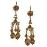 RARE PAIR OF ANTIQUE CHANDELIER DROP EARRINGS