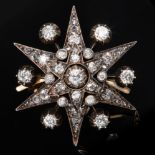 ANTIQUE DIAMOND STAR BROOCH