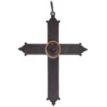 FER-DE-BERLIN, BERLIN IRON CAMEO CROSS PENDANT