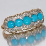 VICTORIAN TURQUOISE AND DIAMOND RING