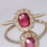 RUBY AND DIAMOND CLUSTER RING