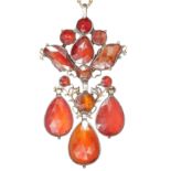 RARE GEORGIAN AMBER DROP PENDANT