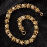 VICTORIAN GOLD PEARL BRACELET.