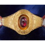 VICTORIAN GARNET HINGED BANGLE