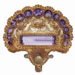 ANTIQUE AMETHYST SHELL BROOCH