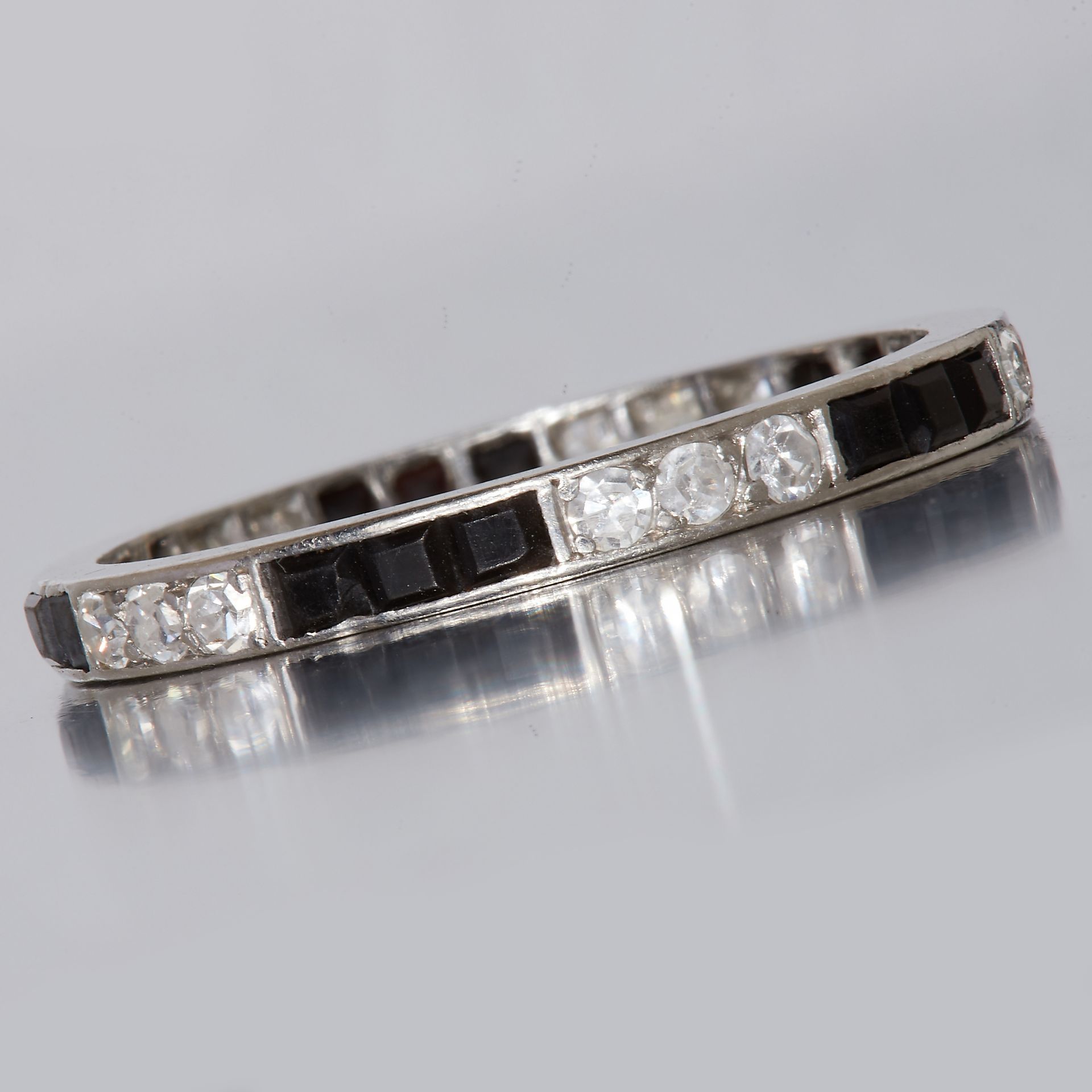 ONYX AND DIAMOND ETERNITY RING