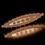 ANTIQUE DIAMOND AND SAPPHIRE BROOCH